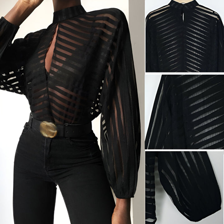 Cosette - Betoverende Mesh Blouse voor een Verleidelijke Look