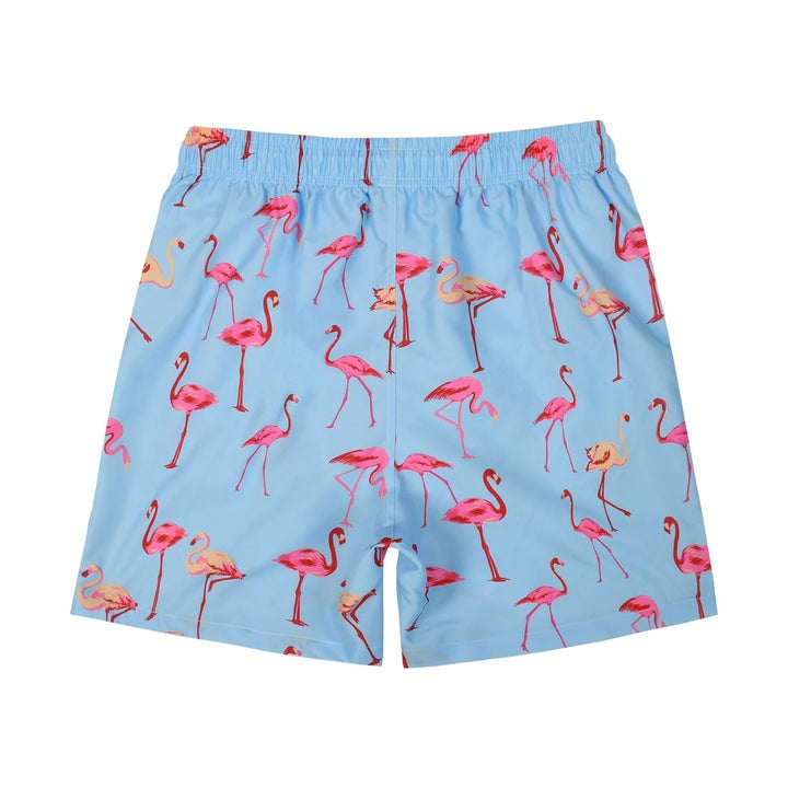 Trendy lichtblauwe zwemshort met modieuze vogelprint - Hayden