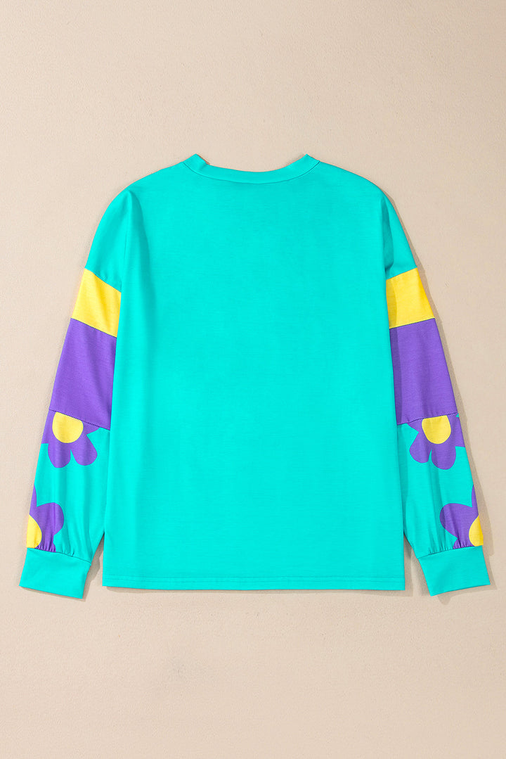 Elora - Blusa Floreale Blu Celeste per un Look Rinfrescante