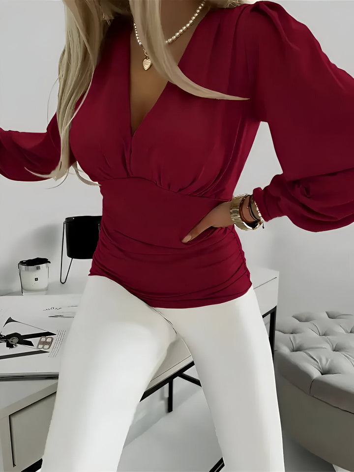 Caylee - Elegante Casual Blouse met Speelse Lantaarnmouwen