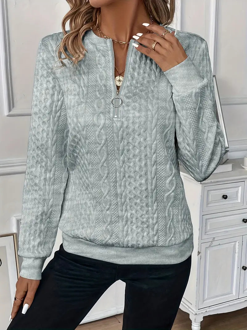 Stefania™  - Maglione con cerniera di tendenza