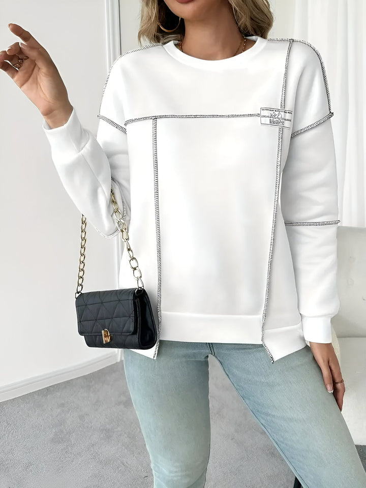 Céline - Trendy Asymmetrisches Ripp-Sweatshirt mit Kapuze