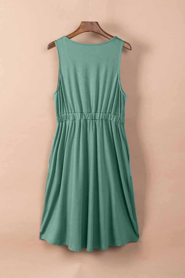 <p>Elena - Abito Senza Maniche Verde Elegante per un Look Fresco</p>