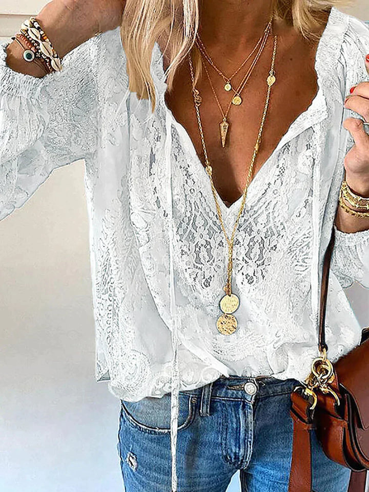 Kiki – Blusa Esclusiva con Eleganti Accenti in Pizzo