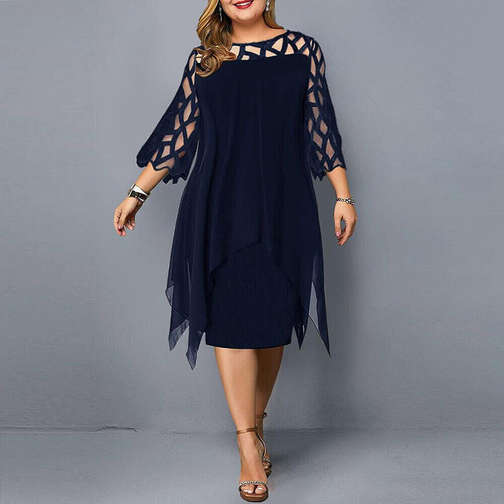 <html>
<p>Danica - Elegante abito da sera plus size con un overlay giocoso per un aspetto indimenticabile.</p>
</html>