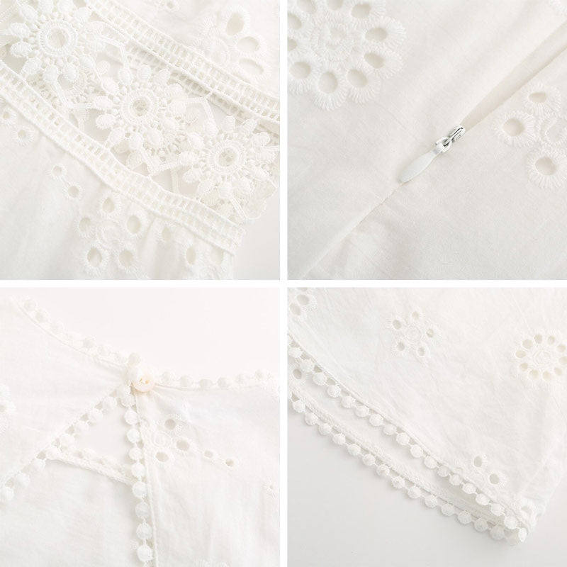 <div>Noor | Abito boho corto bianco Ibiza per un look estivo alla moda</div>