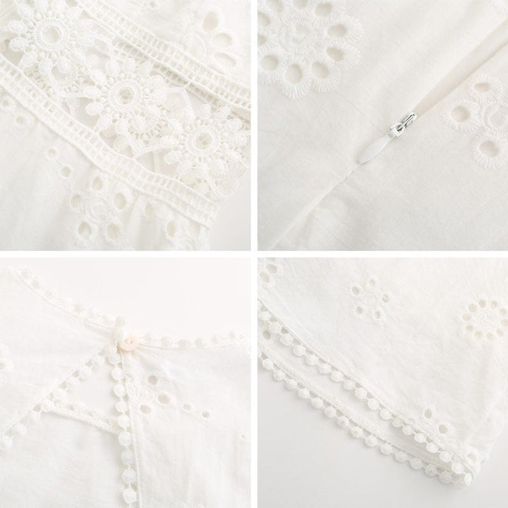 <div>Noor | Abito boho corto bianco Ibiza per un look estivo alla moda</div>