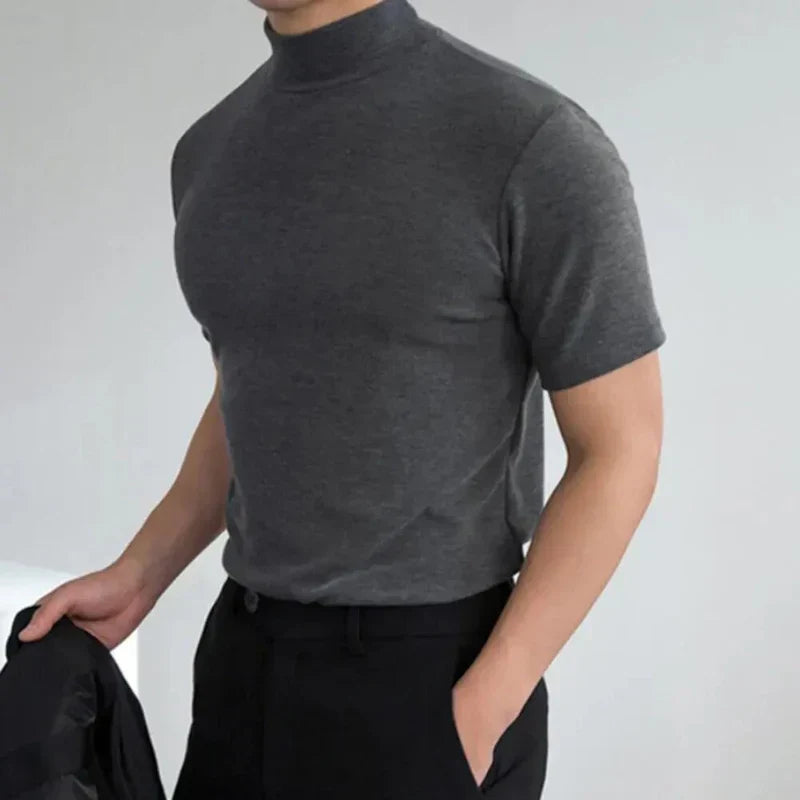 Elegante camicia da uomo a collo alto - comfort e stile per tutti i giorni