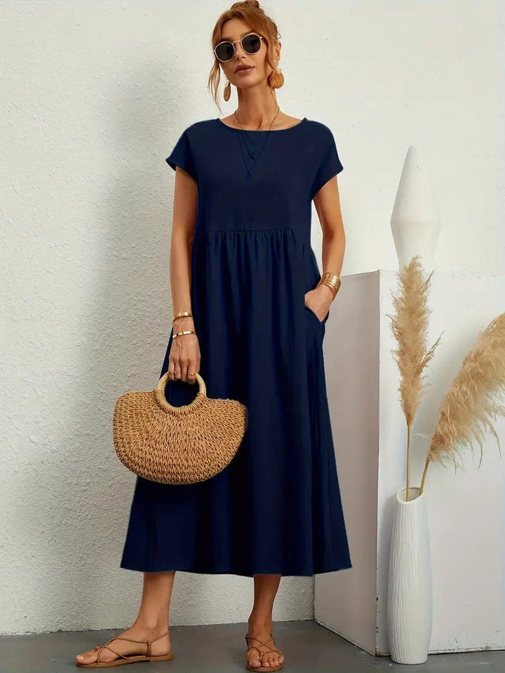 Brigida™ - Elegante Abito Casual in Lino con Tasche