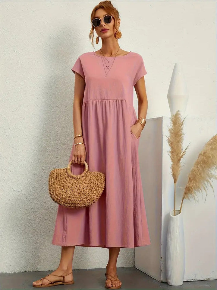 Brigida™ - Elegante Abito Casual in Lino con Tasche