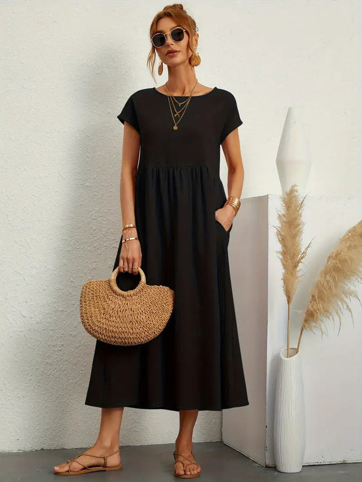 Brigida™ - Elegante Abito Casual in Lino con Tasche