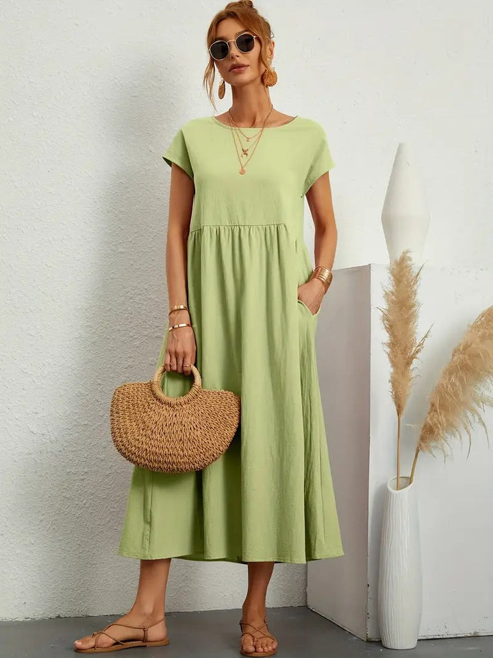Brigida™ - Elegante Abito Casual in Lino con Tasche
