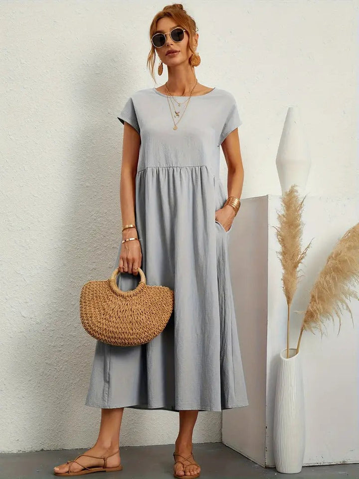 Brigida™ - Elegante Abito Casual in Lino con Tasche