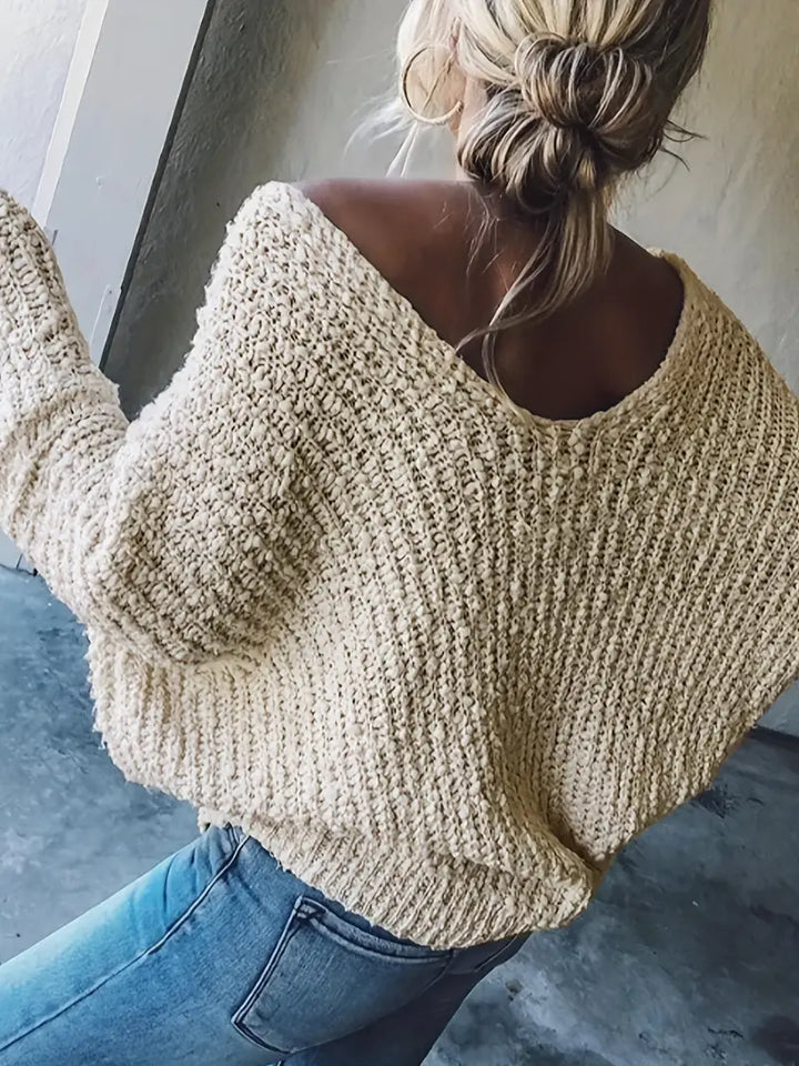 Carine - Elegante Blouse met V-hals en Lange Mouwen