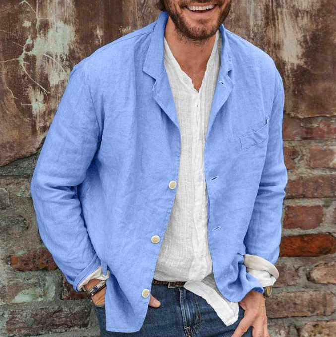 <p>Giacca Casual in Cotone e Lino Leggera e Stilosamente Elegante</p>