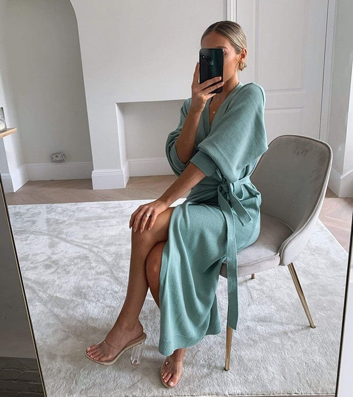 Zacht en Stretchy Comfy Casual V-Hals Wikkeljurk Kimono voor Ultime Zomerstijl