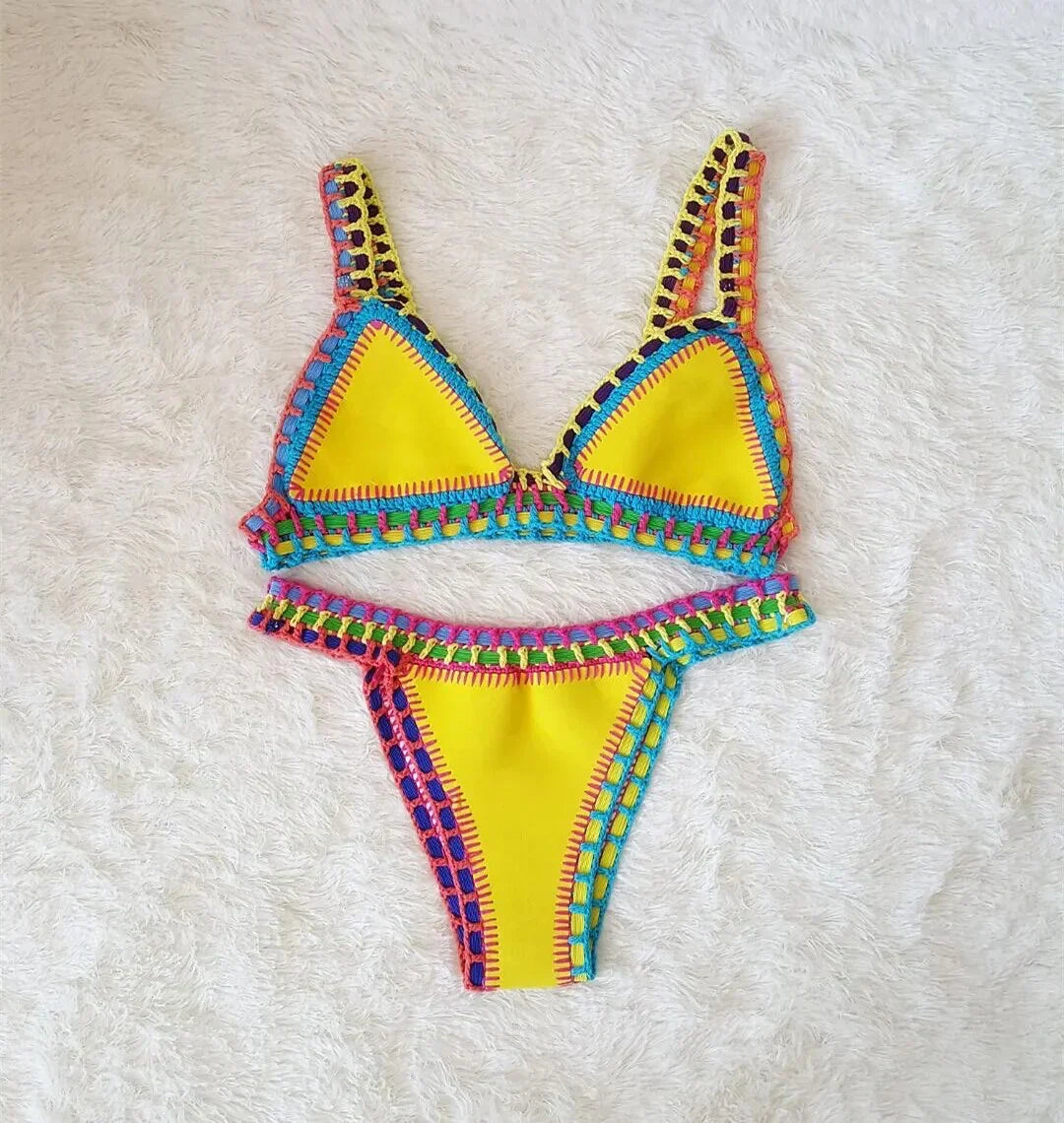Dory | Modevola Boho Gehaakte Bikini Set met Elastisch Top voor Comfortabele en Perfecte Pasvorm