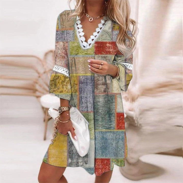 Elara - Elegante Bloemenjurk met Romantisch Kant