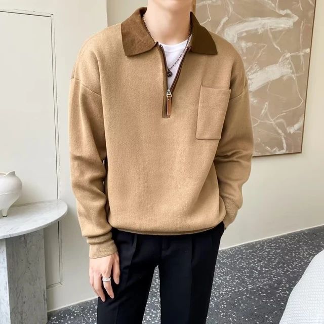 Esclusivo maglione da uomo con zip e colletto rovesciato: garantisce il massimo del comfort e dello stile