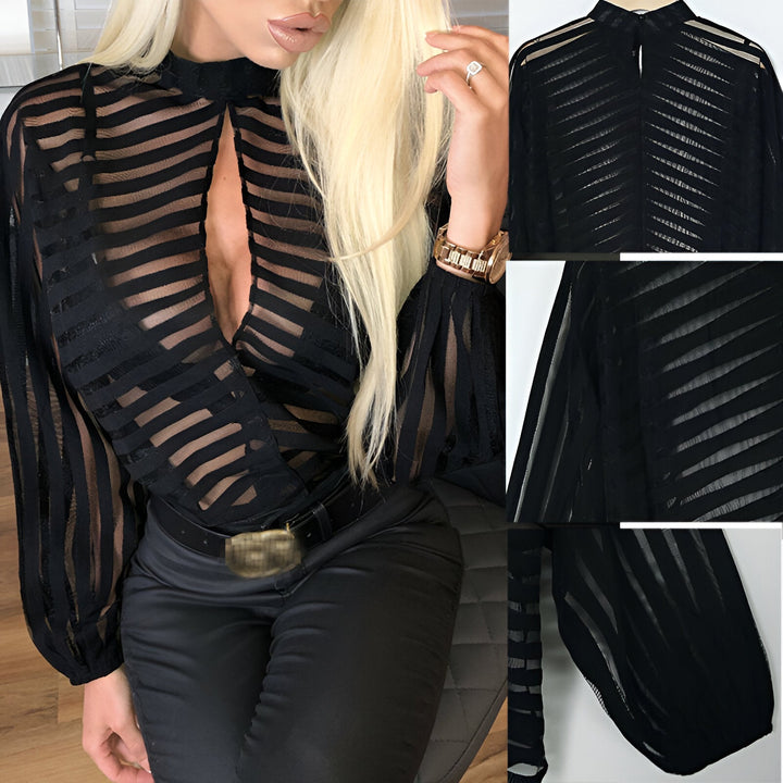 Cosette - Betoverende Mesh Blouse voor een Verleidelijke Look