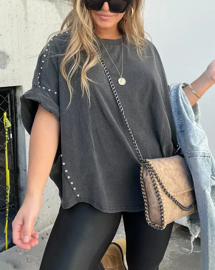 Elisa™ - Maglietta oversize con borchie
