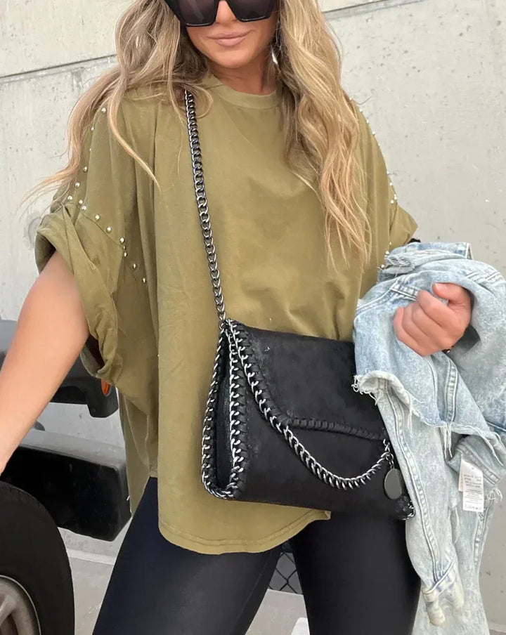 Elisa™ - Maglietta oversize con borchie