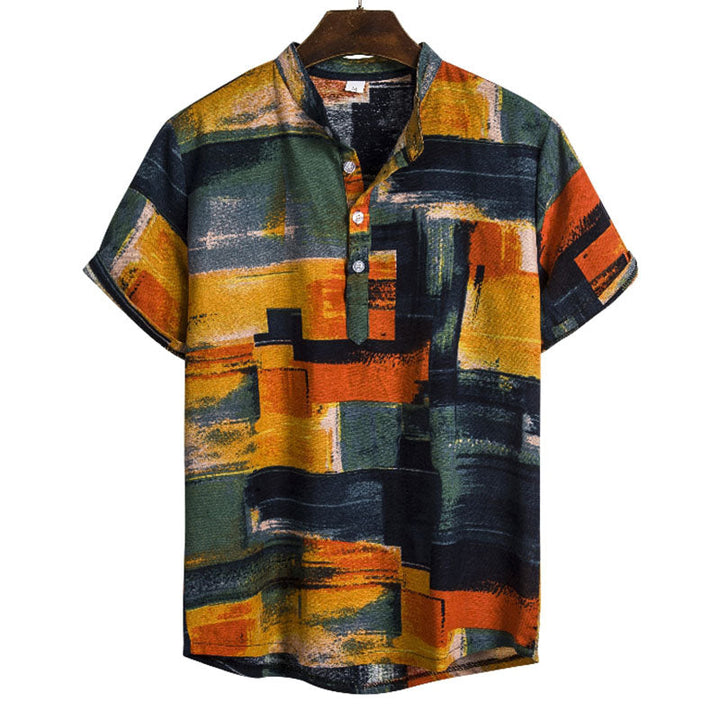 T-shirt da uomo elegantemente retrò con stampa moderna - una scelta comoda e alla moda