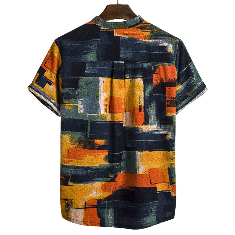 T-shirt da uomo elegantemente retrò con stampa moderna - una scelta comoda e alla moda