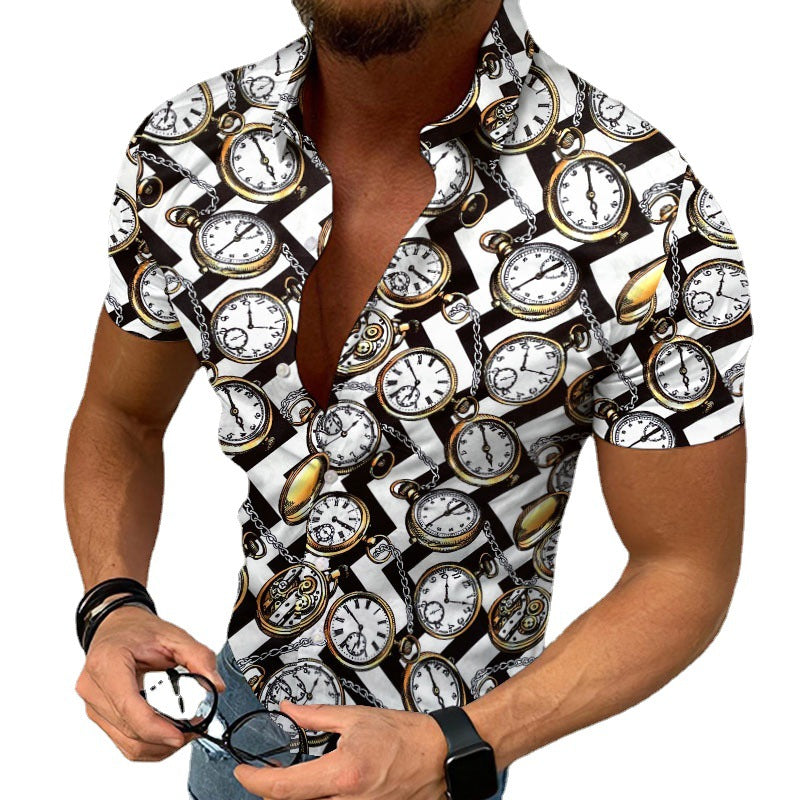 Elegante T-shirt da uomo con stampa grafica etnica di tendenza - perfetta per il relax e le uscite di tutti i giorni
