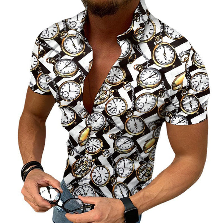 Elegante T-shirt da uomo con stampa grafica etnica di tendenza - perfetta per il relax e le uscite di tutti i giorni