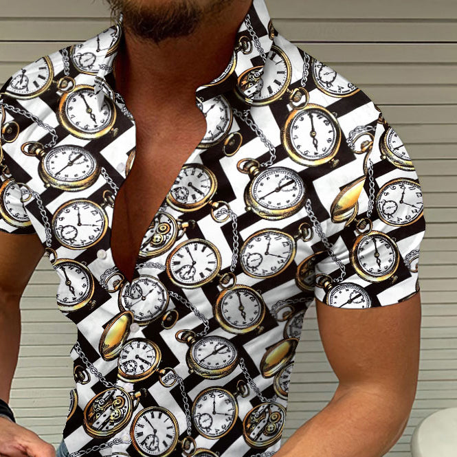 Elegante T-shirt da uomo con stampa grafica etnica di tendenza - perfetta per il relax e le uscite di tutti i giorni
