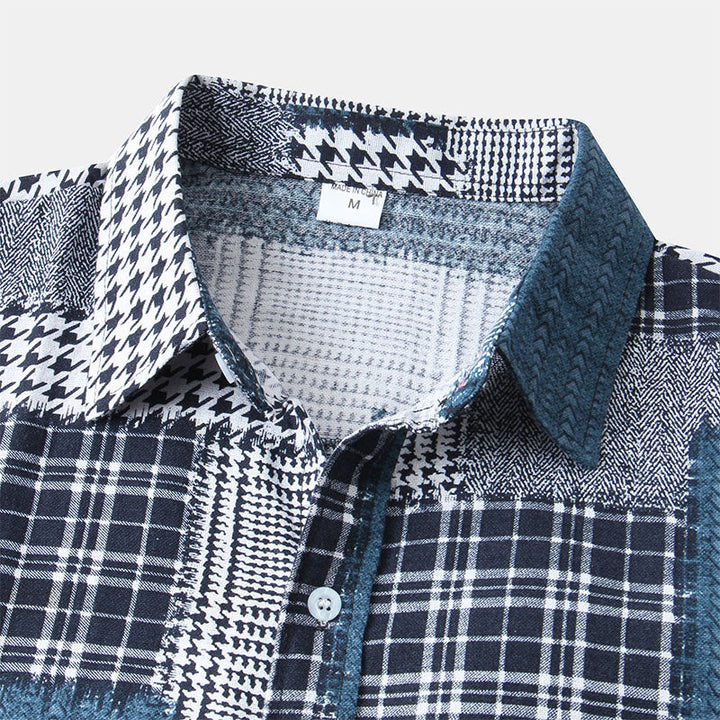 Elegante T-shirt da uomo a maniche corte con esclusiva stampa astratta retrò