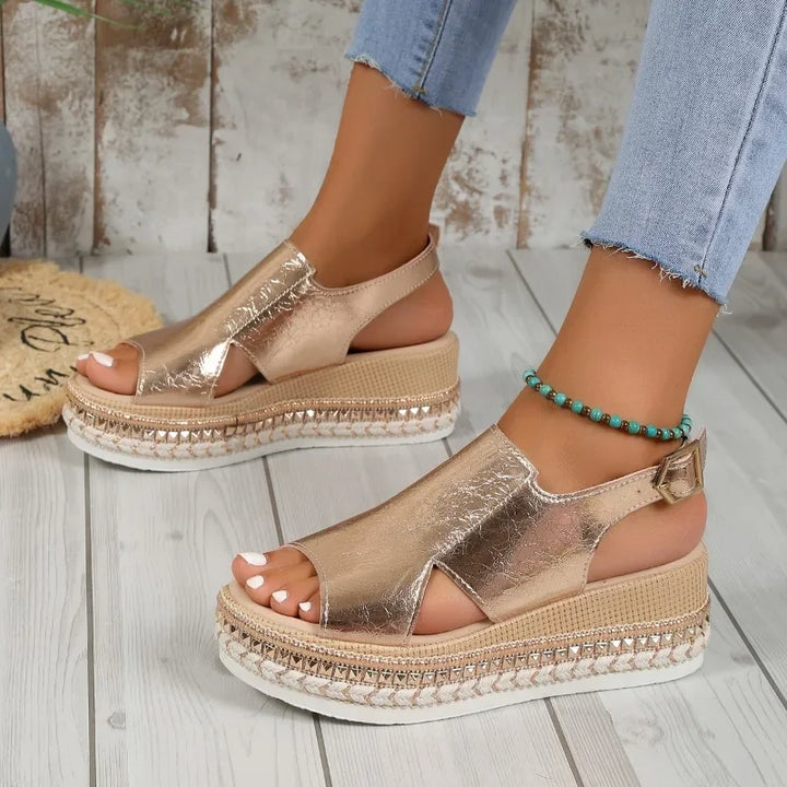 Gabriela™ - Sandali con Zeppa e Fibbia alla Caviglia