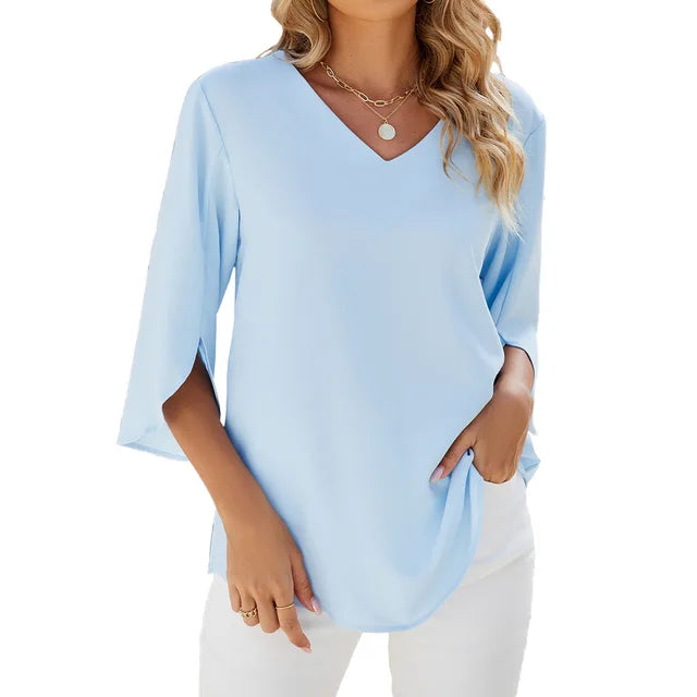 Blusa Elegante con Scollatura a V di Nimra