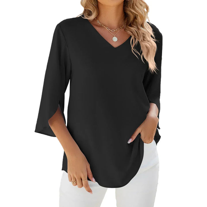 Blusa Elegante con Scollatura a V di Nimra