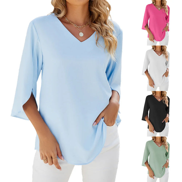 Blusa Elegante con Scollatura a V di Nimra