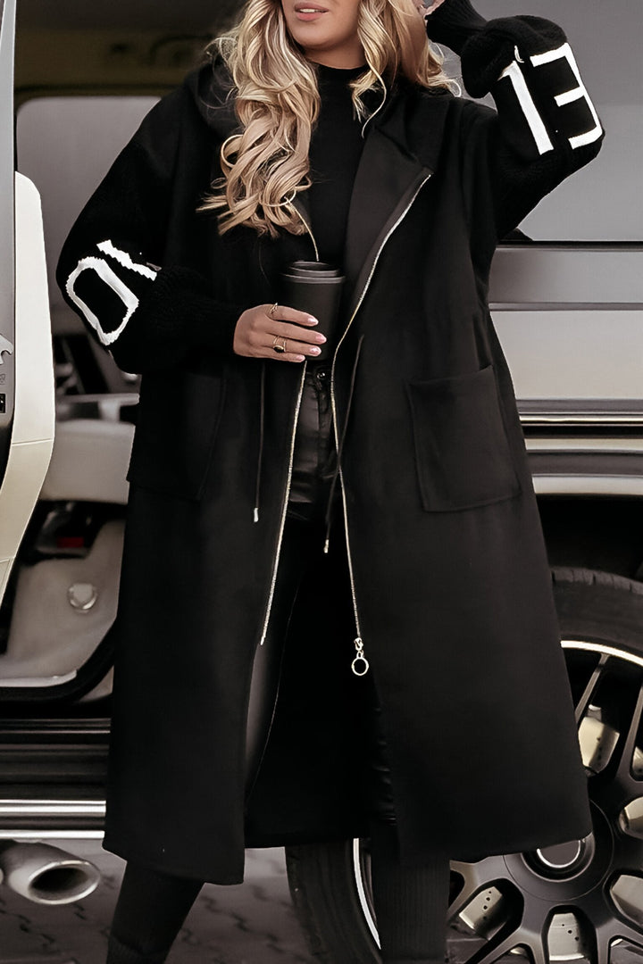 Nina™ - Giacca Casual Donna con Cappuccio e Maniche in Maglia