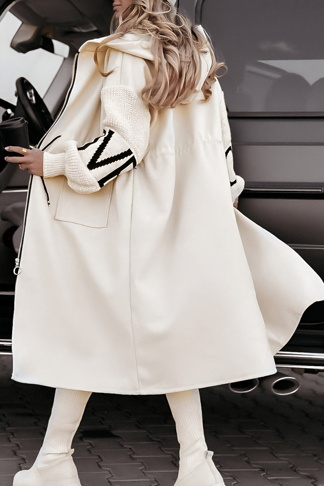 Nina™ - Giacca Casual Donna con Cappuccio e Maniche in Maglia