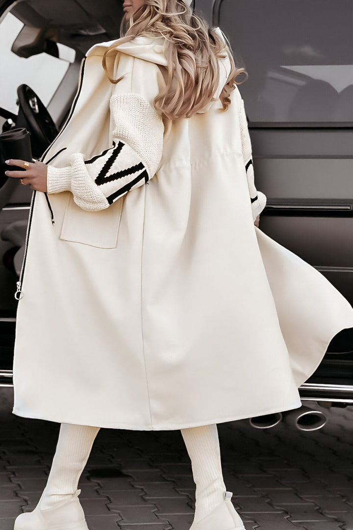 Nina™ - Giacca Casual Donna con Cappuccio e Maniche in Maglia