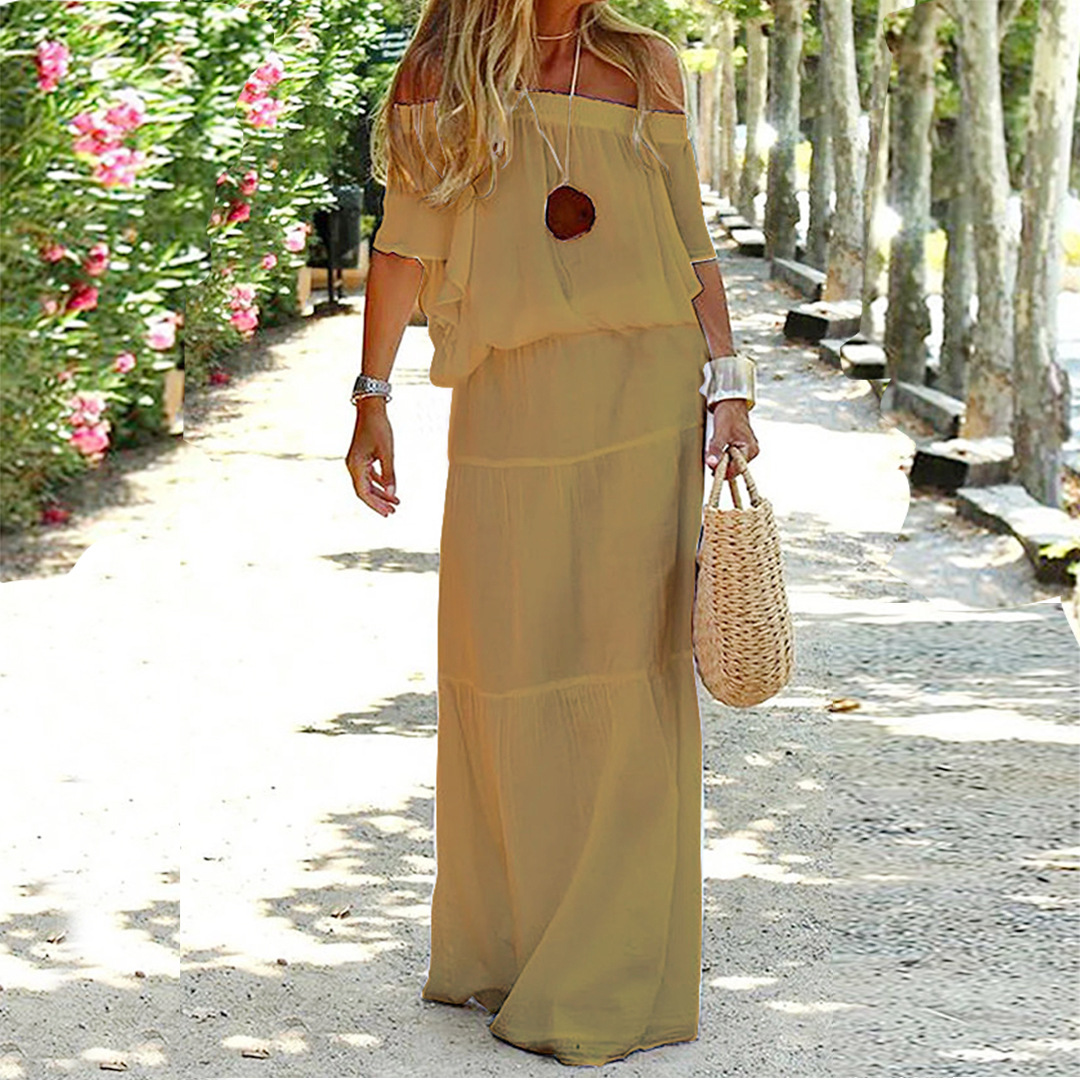 Yelena - Elegante Maxi Abito Off-Shoulder per un Aspetto Seducente