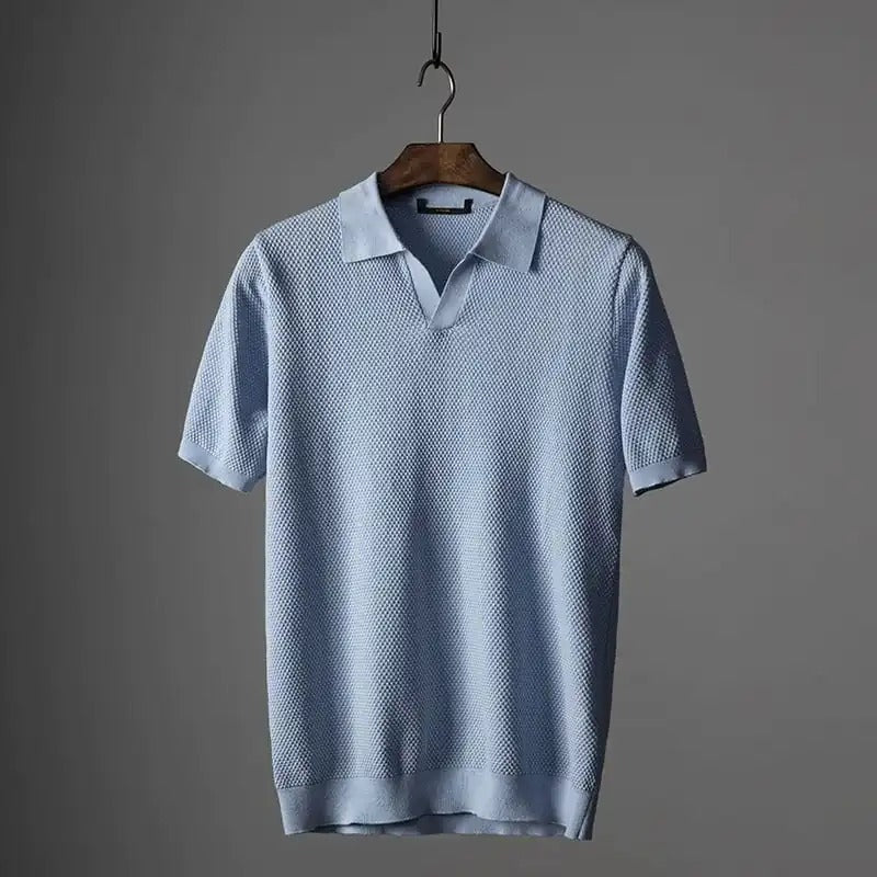 Elegante camicia estiva da uomo in pregiato tessuto a maglia - Siegfried per un look elegante
