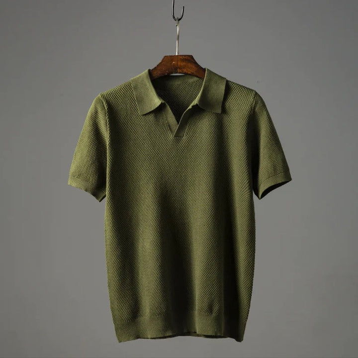 Elegante camicia estiva da uomo in pregiato tessuto a maglia - Siegfried per un look elegante