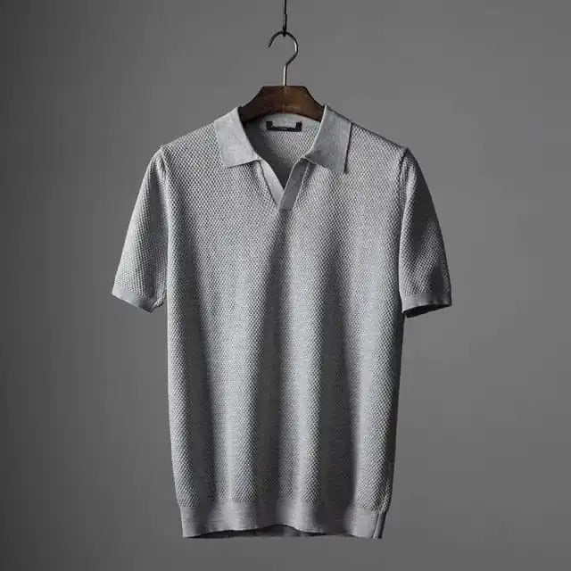 Elegante camicia estiva da uomo in pregiato tessuto a maglia - Siegfried per un look elegante
