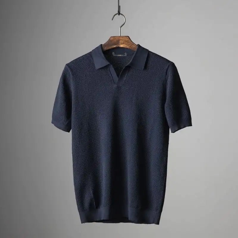 Elegante camicia estiva da uomo in pregiato tessuto a maglia - Siegfried per un look elegante