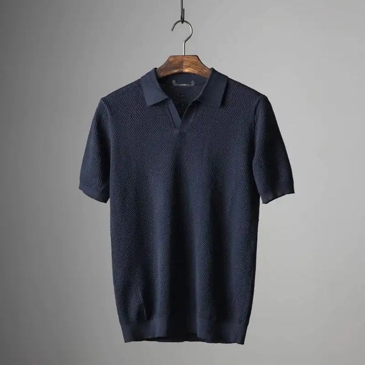 Elegante camicia estiva da uomo in pregiato tessuto a maglia - Siegfried per un look elegante