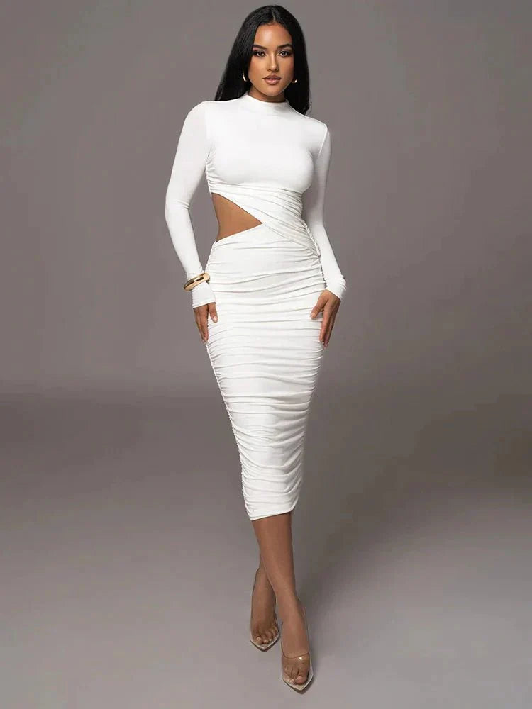 <p>Abito midi bodycon bianco elegante per un look seducente</p>