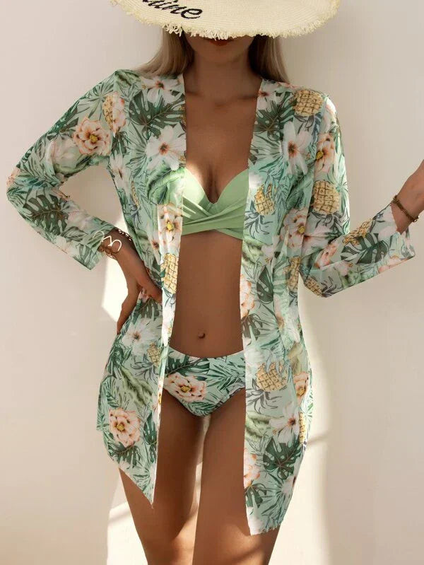 Paoleen | Elegante completo di bikini con copricostume in velluto