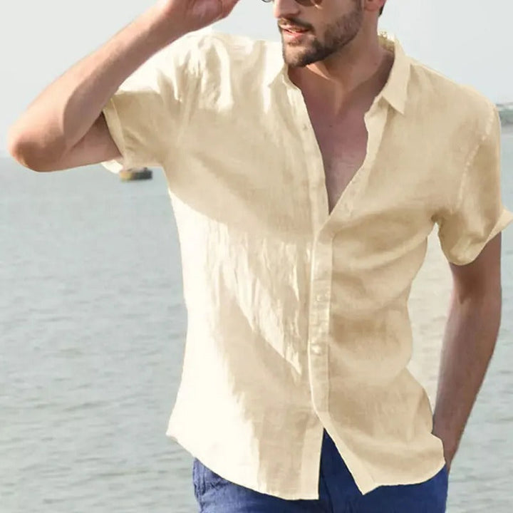 Camicia estiva da uomo leggera e ariosa in lino naturale, perfetta per le giornate calde