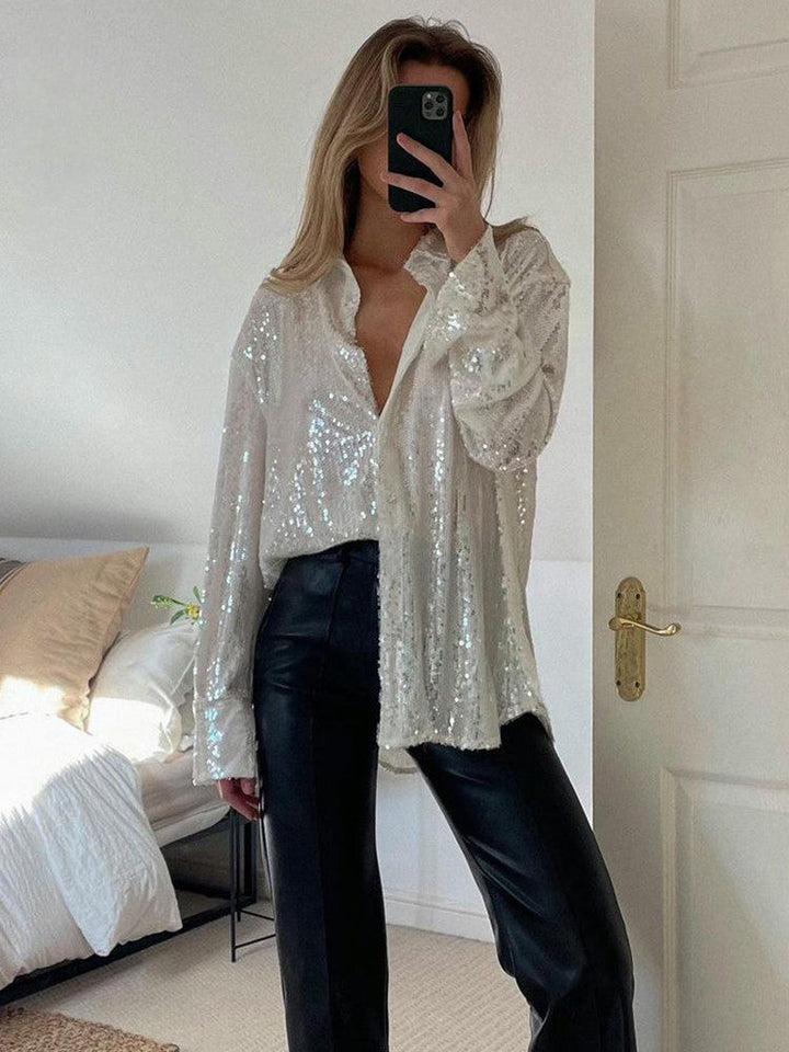 Gershilda - Glamorous Oversized Sequin Blouse