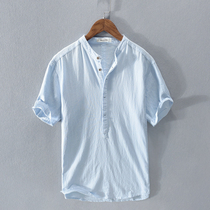 Lanz™ - Camicia in Lino Premium con Colletto Rigido